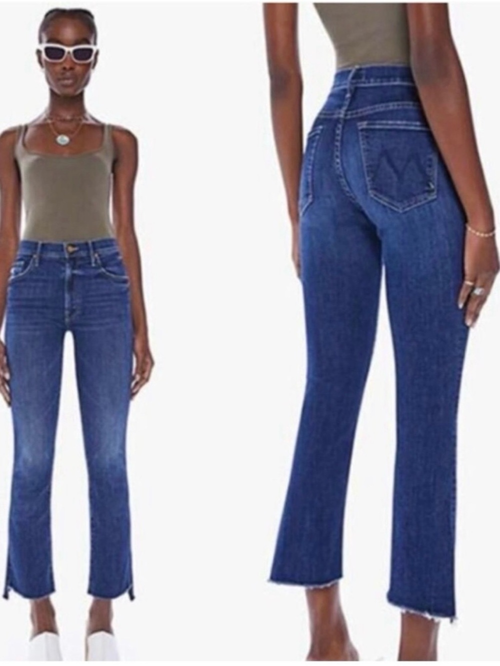 Mother insider crop step fray Jeans